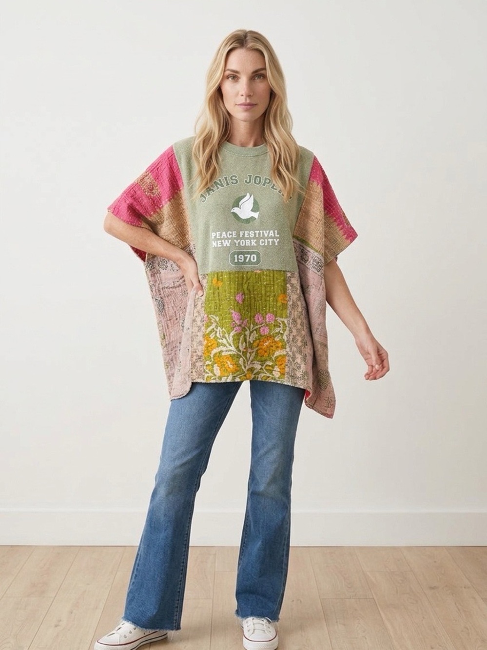 Handcrafted Upcycled Janis Joplin Kantha Tunic NWT One Size